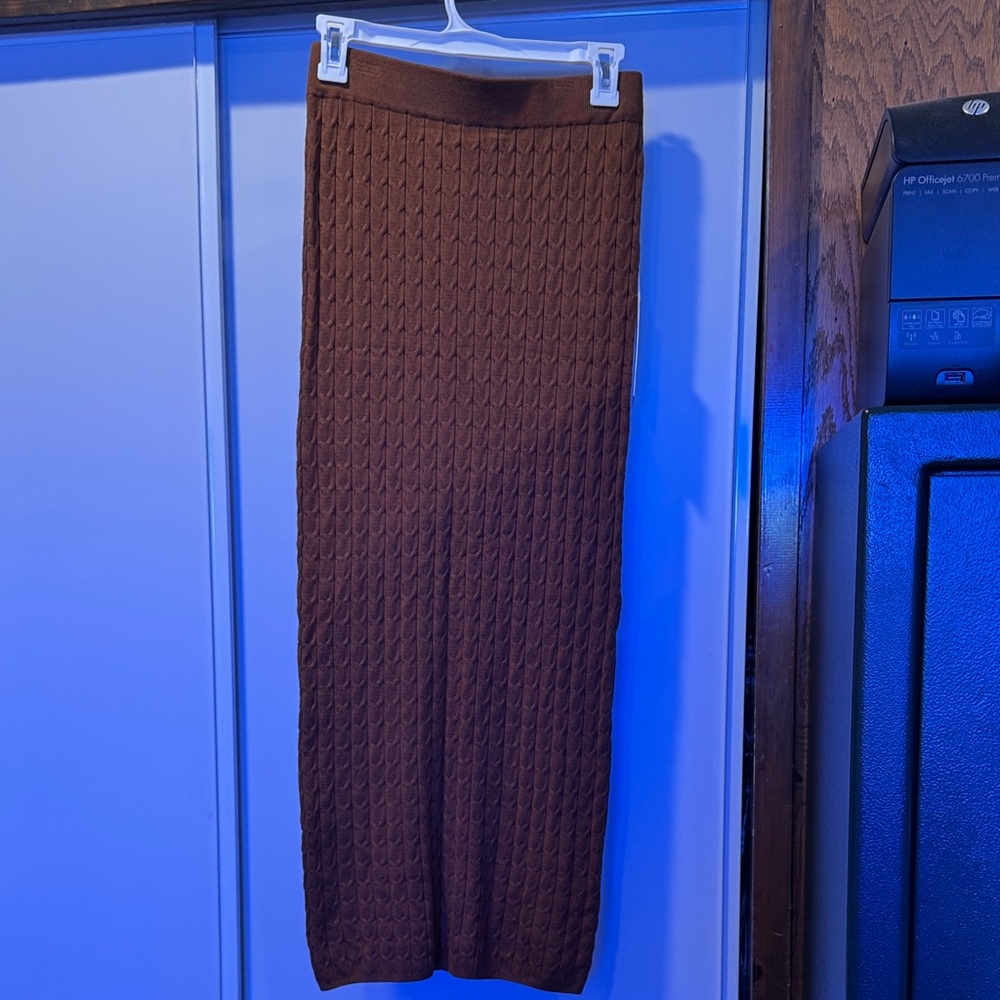 Joie Chocolate Brown Textured Pencil Skirt